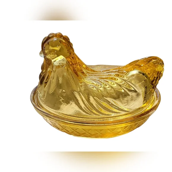 Hazel Atlas Amber Hen On Nest - Picture 4 of 12